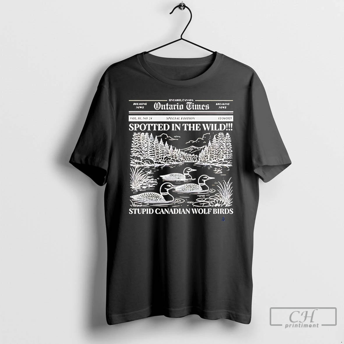 Premium Spotted In The Wild Canada Nature Stupid Canadian Wolf Bird T-Shirts, Hoodie, Sweatshirt | CoreVibeTees.com