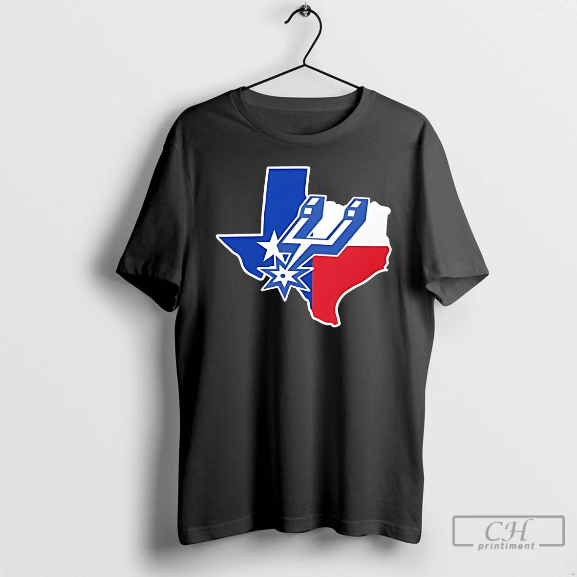 Premium Spurs Basketball Logo Texas Map