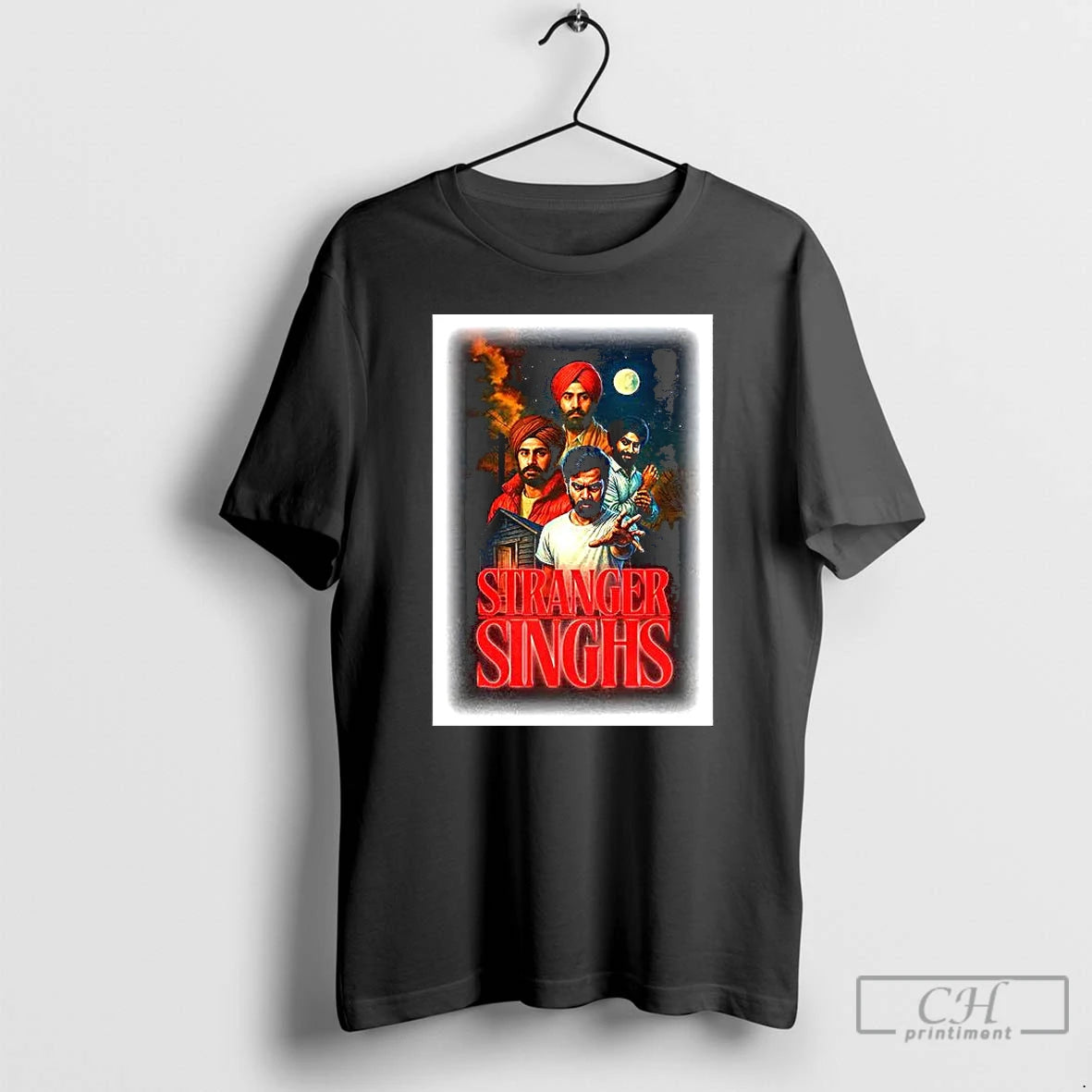 Premium Stranger Singhs Indian Stranger Thingstv Series Parody T Shirts