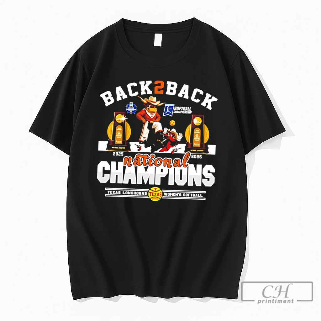 Premium Texas Softball 2026 Wcws National Champions B2b Beat Texas Tech Mascot Tee T Shirts