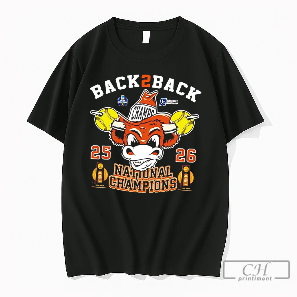 Premium Texas Softball 2026 Wcws National Champions B2b Tee