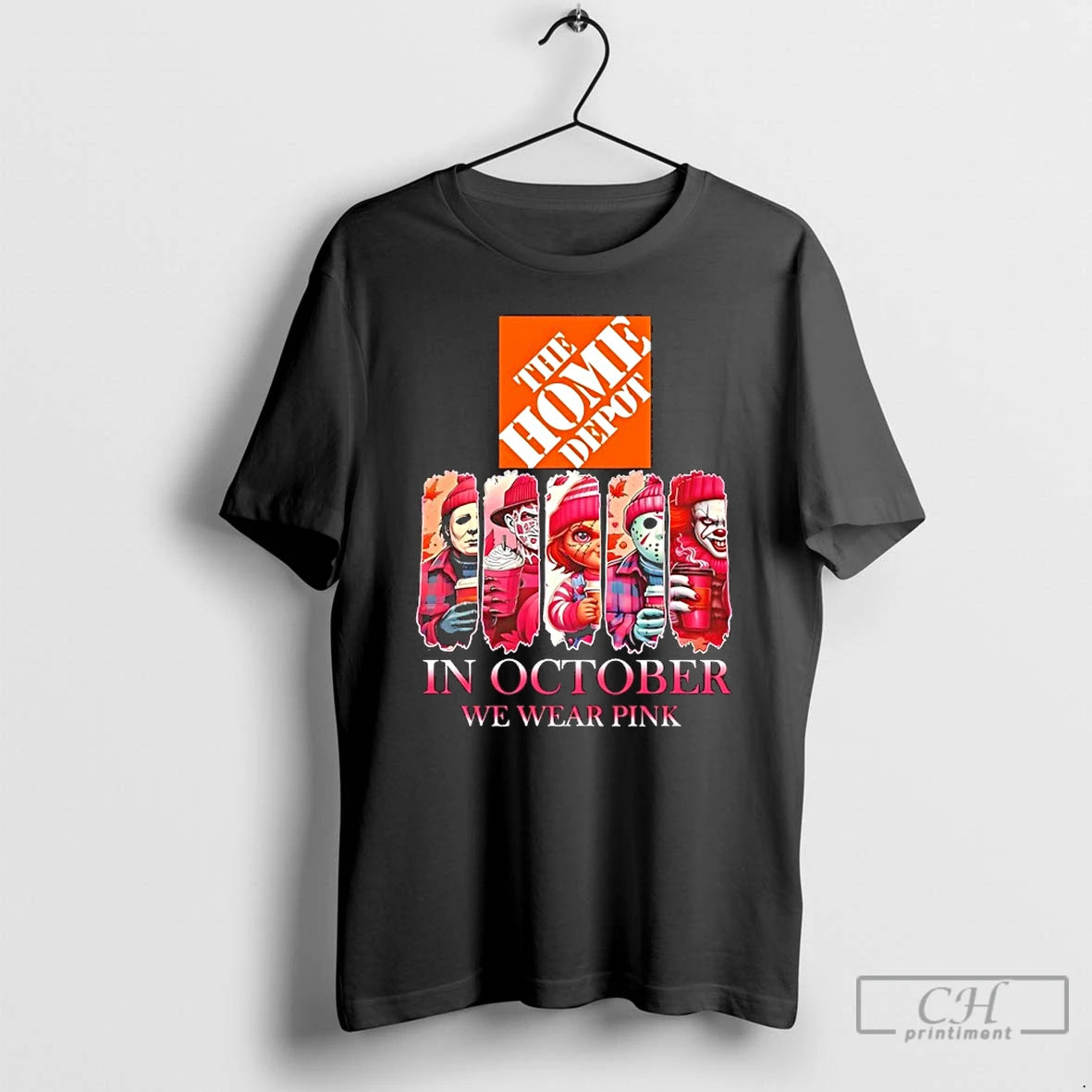 Premium The Home Depot X Horror Movies Halloween In October We Wear Pink T Shirts