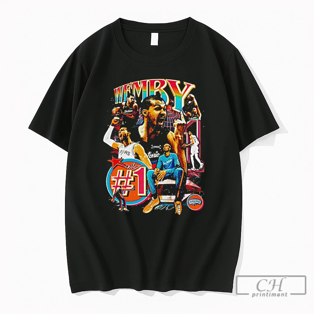 Premium Victor Wembanyama 1 San Antonio Spurs Basketball Nba Graphic Vintage