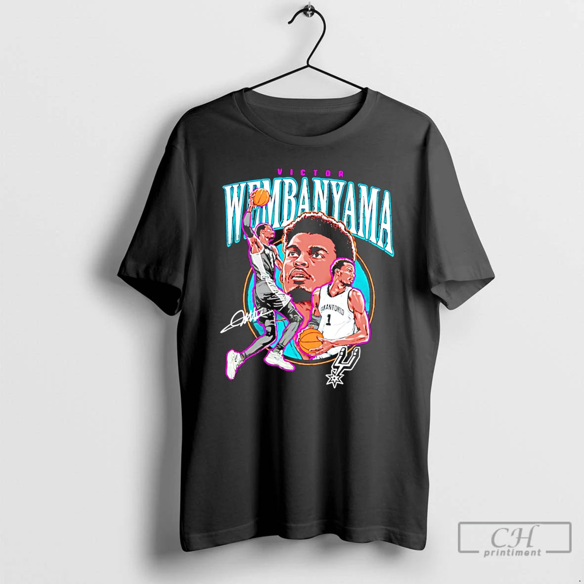 Premium Victor Wembanyama San Antonio Spurs Circle Player Signature Tee
