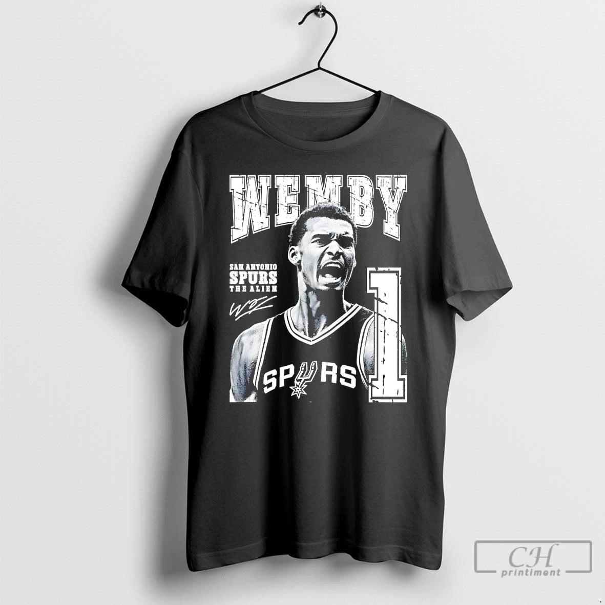 Premium Victor Wembanyama San Antonio Spurs Wemby The Alien 1 Basketball Signature T Shirts Sweater