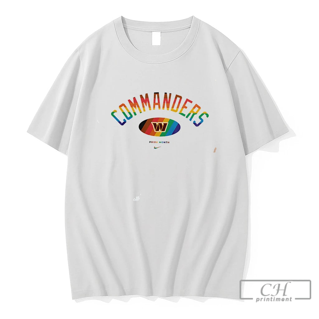 Premium Washington Commanders Pride Month Rainbow Logo Tee