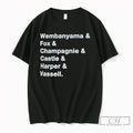Premium Wembanyama Fox Champagnie Castle Harper Vassell San Antonio Spurs Basketball Nba 2026 T Shirts