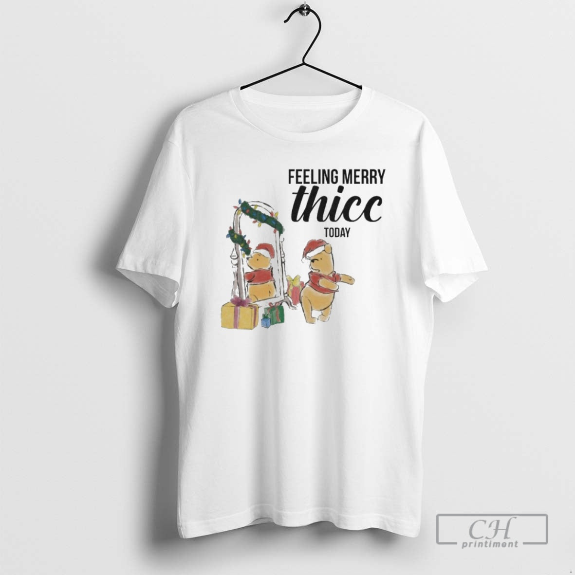 Premium Winnie The Pooh Feeling Merry Christmas Thic Today Shirt Sweater Hoodie, Sweatshirt | CoreVibeTees.com