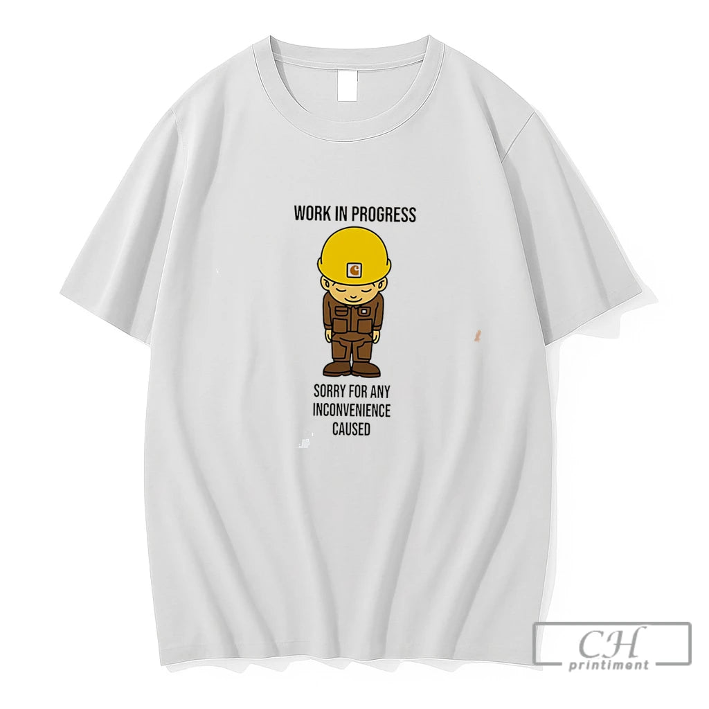Premium Work In Progress Sorry For Any Inconvenience Caused Funny Construction Tee T Shirts Sweater
