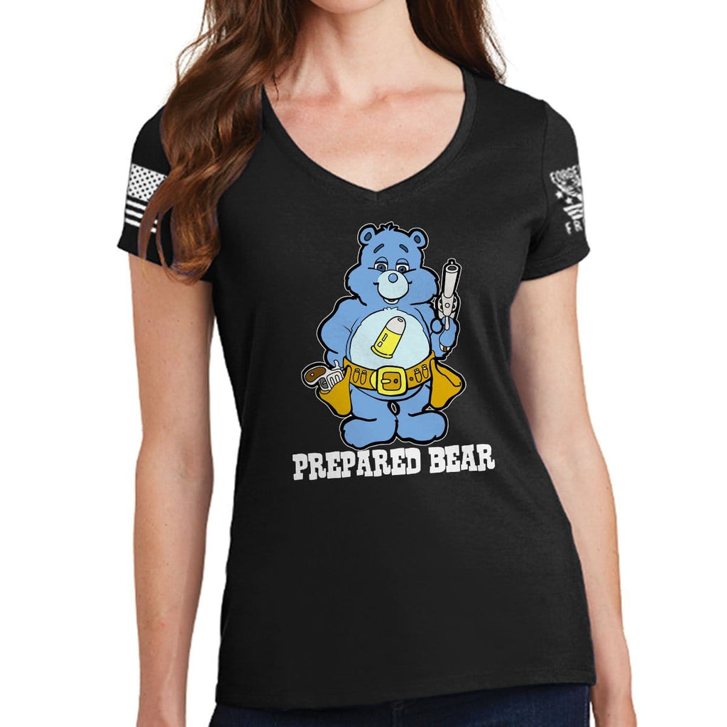 Ladies Prepared Bear V-Neck T-shirt Hoodie, Sweatshirt | CoreVibeTees.com (Image 1)