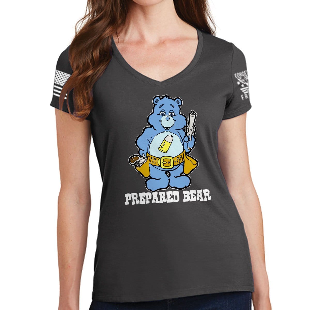 Ladies Prepared Bear V-Neck T-shirt Hoodie, Sweatshirt | CoreVibeTees.com (Image 2)