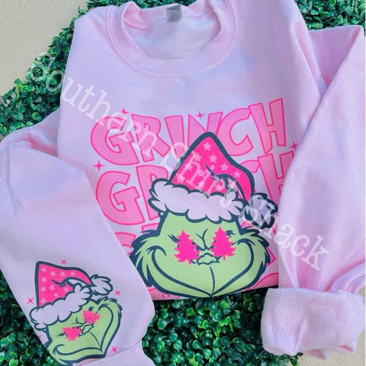 Preppy Green Man Christmas Sweatshirt | Holiday Christmas Sweatshirt