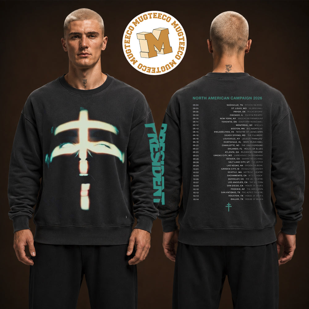 President North American Campaign 2026 Merch Tee Graphic Tour Two Sided Unisex Long Sleeve Shirt