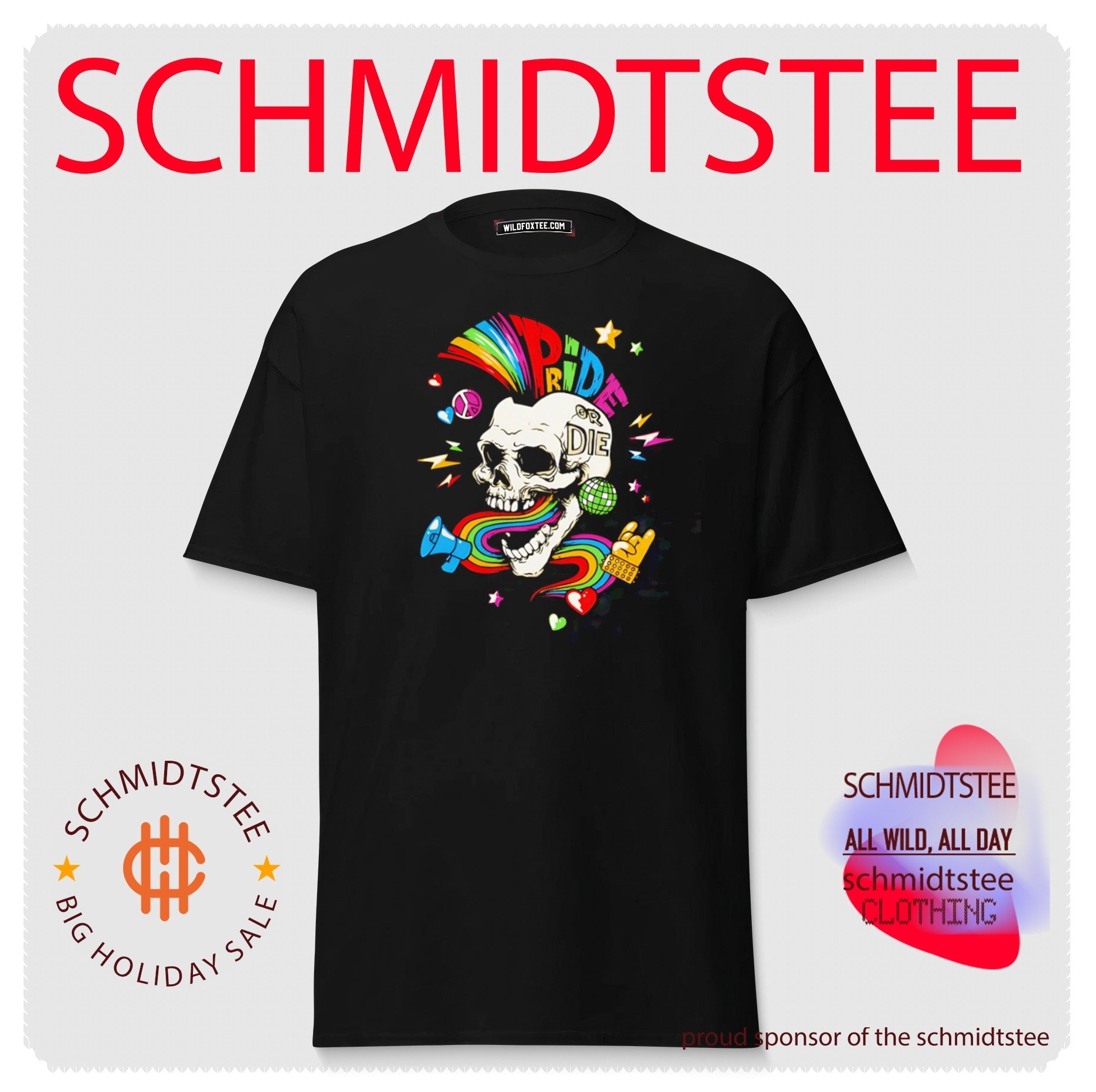 Pride or Die skull rainbow shirt