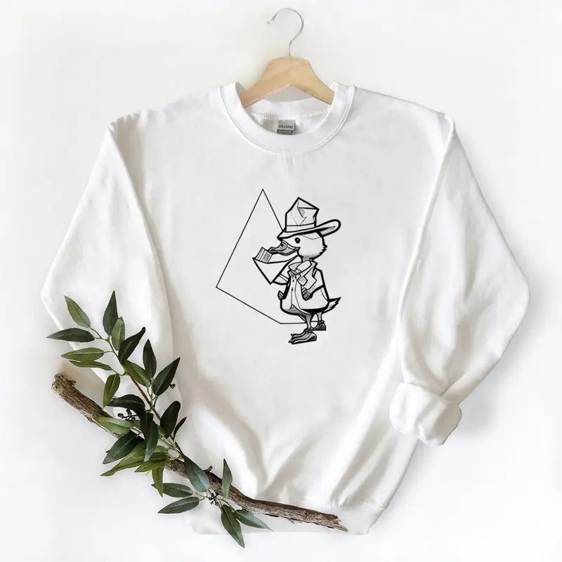 Professor Duck Holding A Bag Of Money Unisex Tshirt Sweatshirt Hoodie, for duck hunters, husbands and Mallard duck lovers