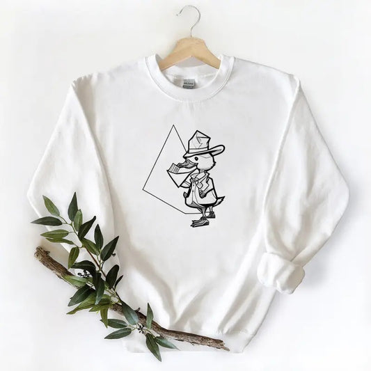 Professor Duck Holding A Bag Of Money Unisex Tshirt Sweatshirt Hoodie, for duck hunters, husbands and Mallard duck lovers