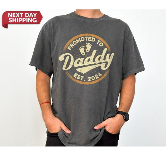 Promoted to Daddy 2024 T-Shirt Funny Humor New Dad Baby First Time, Gift For Dad, New Dad Gift Shirt, Baby Reveal Shirt, Fathers Day Gift  T-shirt, sweater and Hoodie