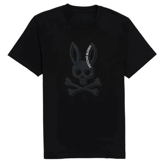 Psycho Bunny Skull Graphic T-Shirt, Black Bunny Print, Short Sleeve Cotton T Shirt, Crew Neck, Unisex Shirt, Gift for Him, Gift for Her, Menswear Top, Womenswear Top