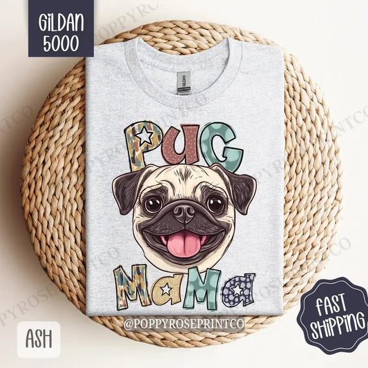 Pug Mama Shirt Gildan, Dog Mom Women's Tee, Cute Mama Women's Tshirt Plus Sizes