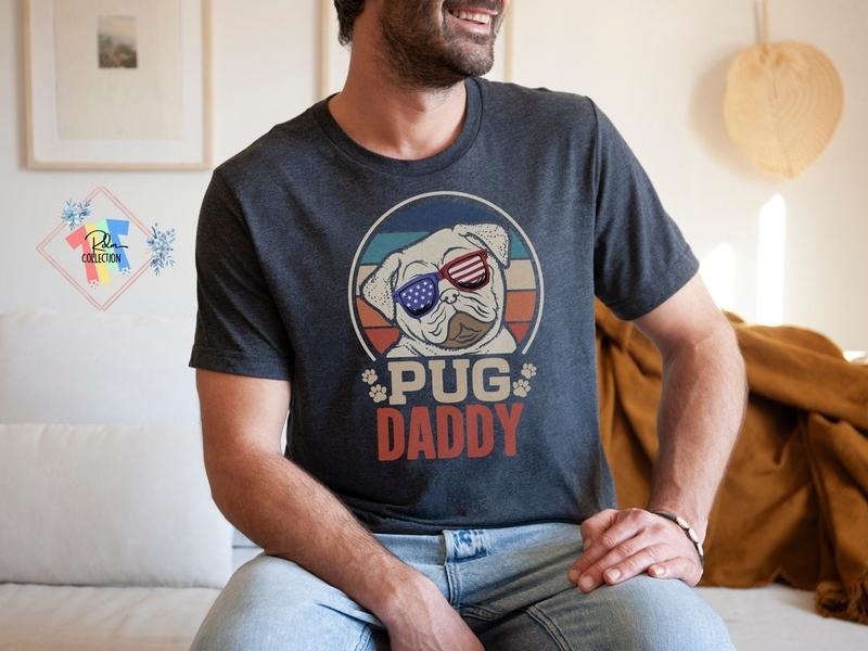 Pug Shirt, Pug Daddy Shirt For Men, Gift For Pug Owner Dad Shirt Dad Gift