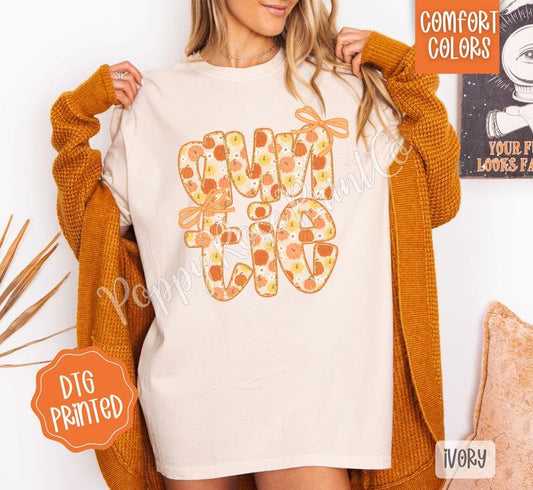 Pumpkin Auntie Shirt Comfort Colors, Trendy Fall Tshirt