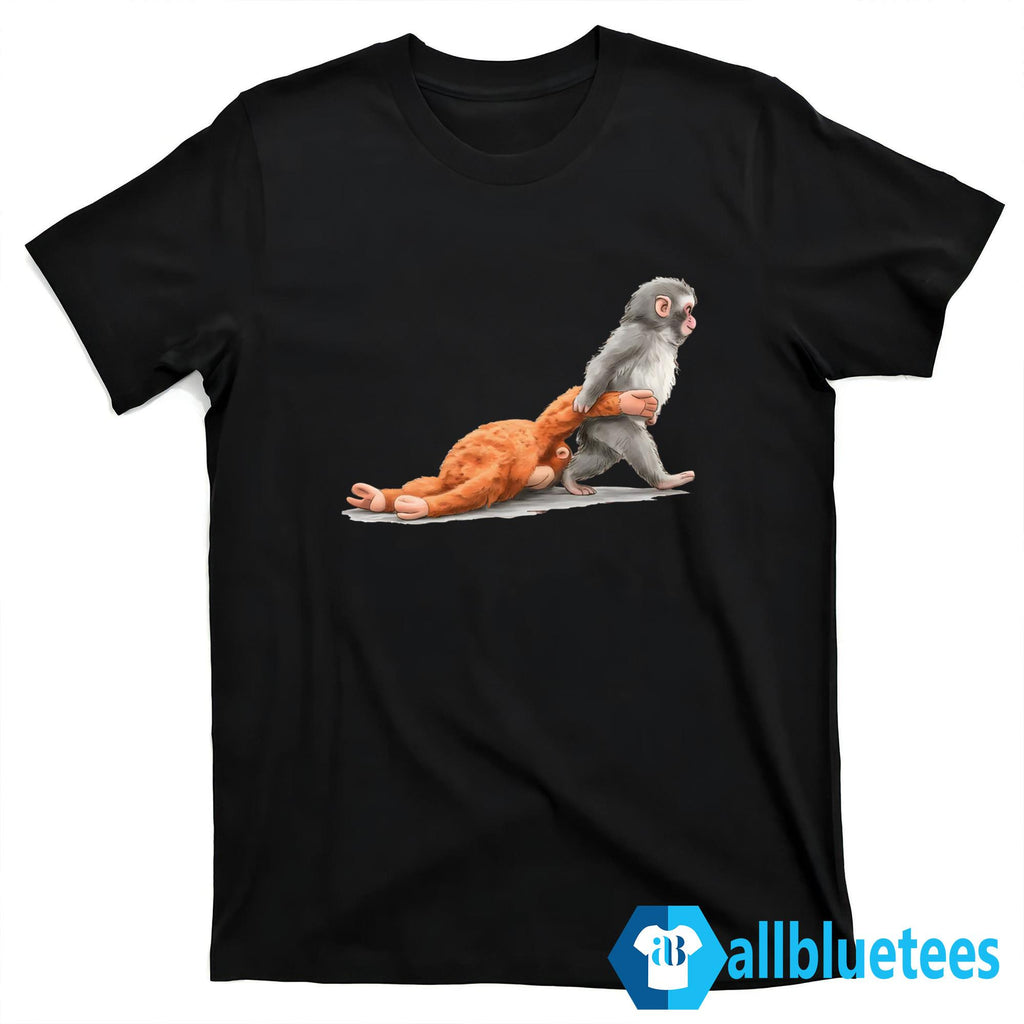 Punch Baby Monkey Holding Plush Toy Shirt