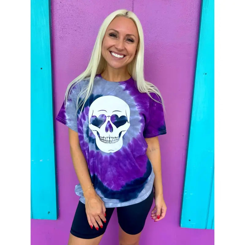 Purple Storm Skull Tie-Dye Tee
