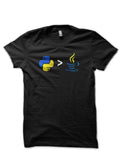 Python Greater Then Java Black T-Shirt Hoodie, Sweatshirt | CoreVibeTees.com