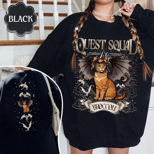 Quest Squad Broccoli Sweatshirt, Onyx Storm Shirt, Fourth Wing, Xaden Riorson, Ridoc Romantasy Fan Shirt, Dragon Rider,Bookish Tee