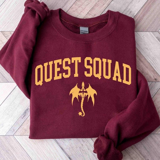 Quest Squad , Fourth Wing , Onyx Storm Book Inspired Tee, Fantasy Reader Gift, Basgiath War College, Dragon Rider Tee Sweatshirt