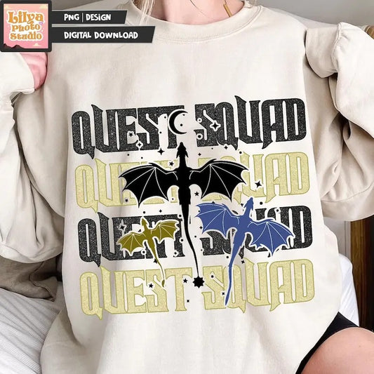 Quest Squad , Onyx Storm , Book Inspired , Fourth Wing , Fantasy Reader Gift , Novel , Unisex Jersey Sweatshirtstyle{n002}2