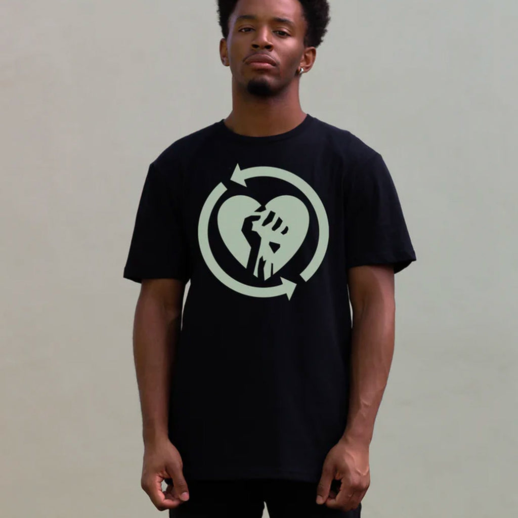 Heart Fist Flame Glow In the Dark T-Shirt (Black) Hoodie, Sweatshirt | CoreVibeTees.com (Image 5)