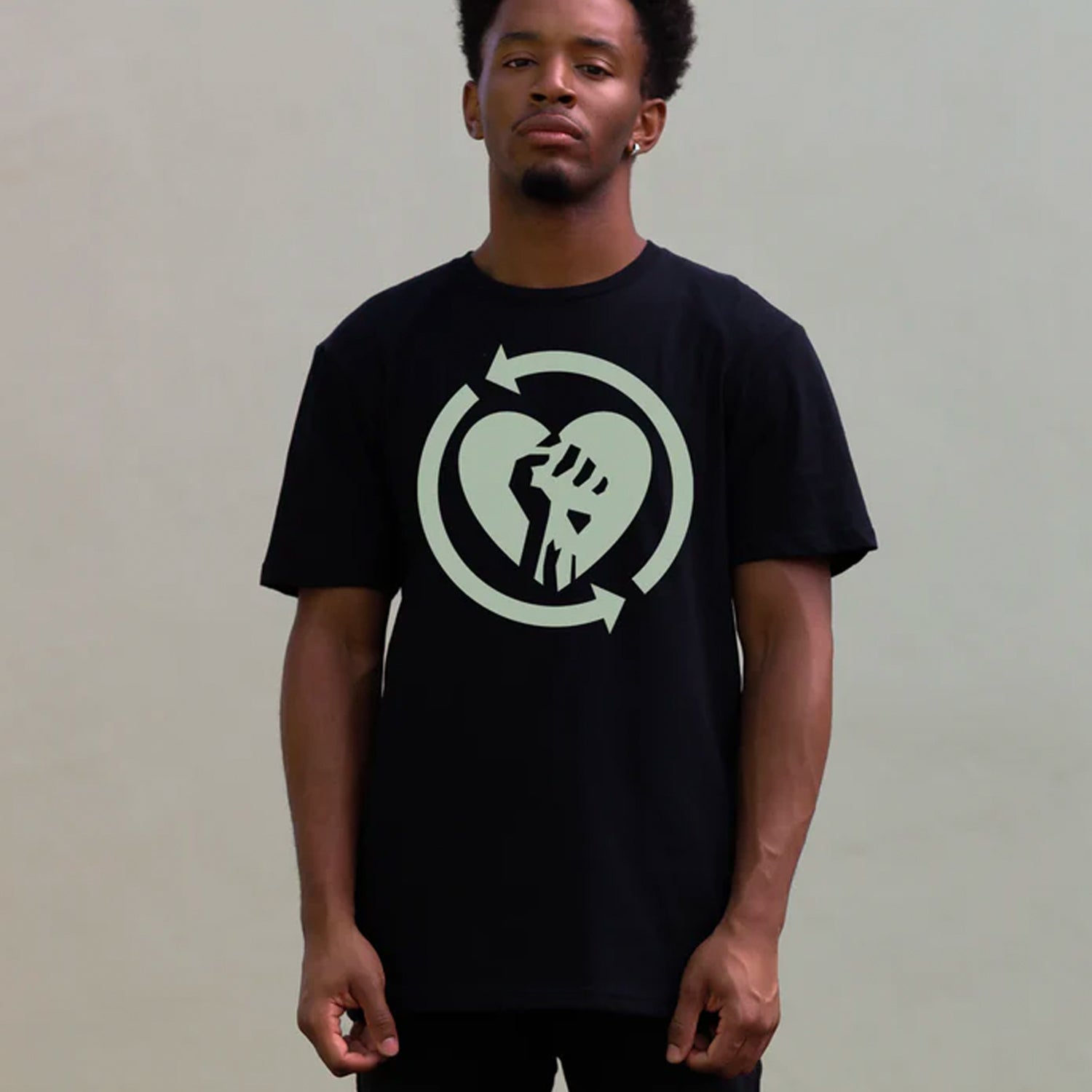 Heart Fist Flame Glow In the Dark T-Shirt (Black) Hoodie, Sweatshirt | CoreVibeTees.com (Image 5)