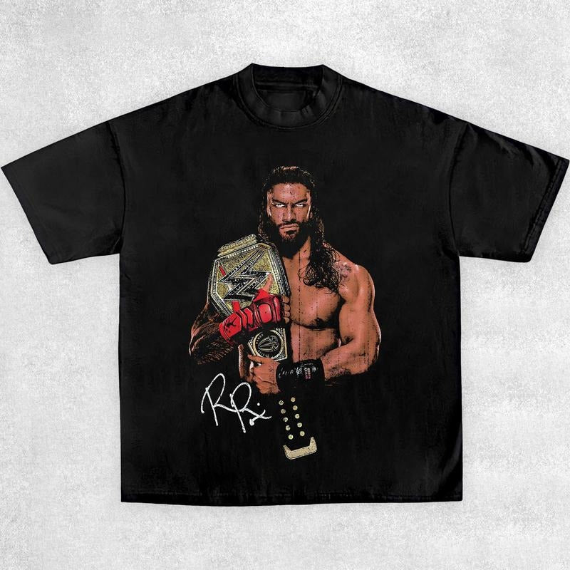 ROMAN REIGNS TEE  Wrestling Tee, Wrestler Shirt, WWE Shirt, WWE Merch, MMA Shirt, Official WWE Shop, Sports T-shirt, , Wrestling Gift Streetwear