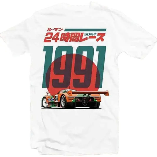 RX7 JDM Car Japanese 787B Anniversary 30th Le Mans T Shirt Vintage Retro Cool Gift Unisex Cartoon Anime Manga Top Tee B1300s For Car Guys , Gift for Dad, Menswear Top Underwear Tshirt