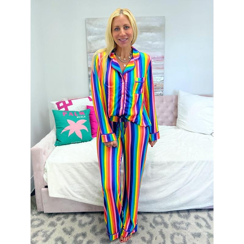 Rainbow Stripe Pajama Set