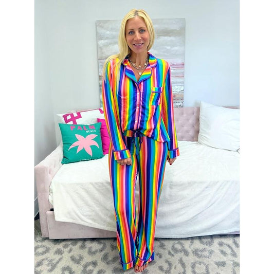 Rainbow Stripe Pajama Set