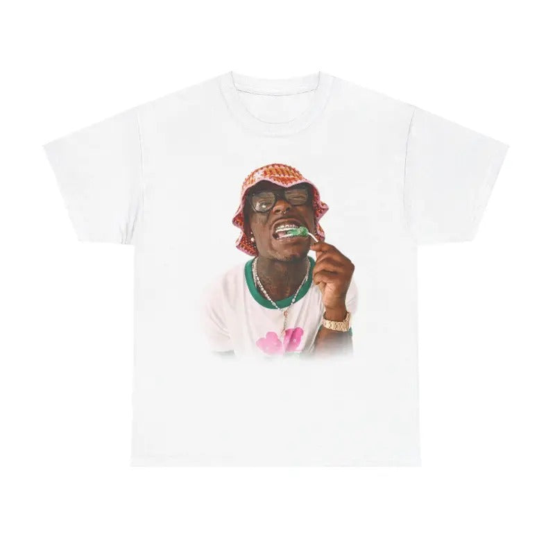 Rapper T-Shirt, Y2K Hip Hop Tshirt, Streetwear Graphic Tee, Iconic Urban Style, White Unisex Cotton Top, Menswear & Womenswear, Gift for Music Fans
