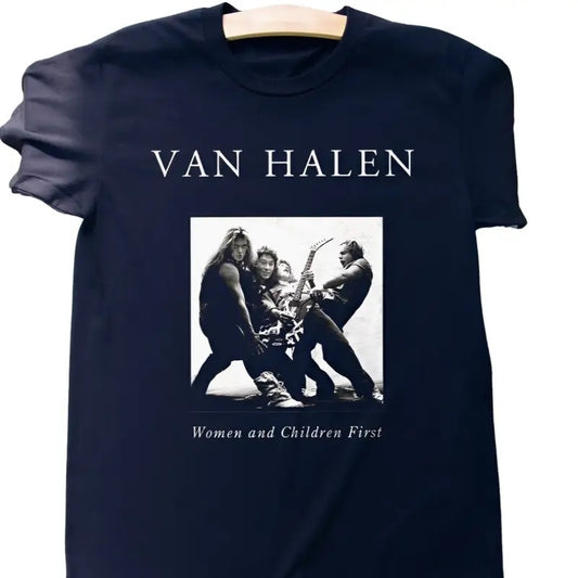 Rare Van Halen - Women and Children First Rock Black T-Shirt S-3XL
