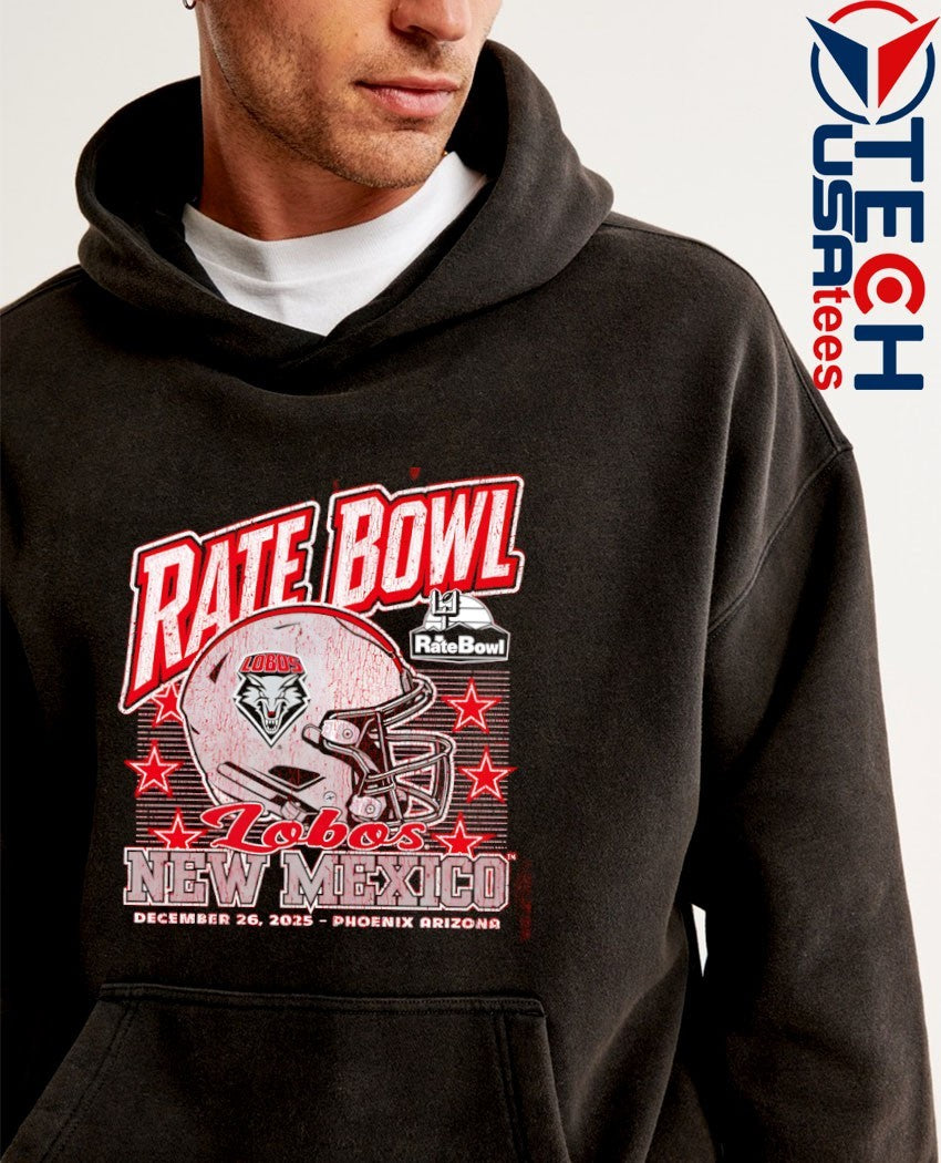 Rate Bowl 2025 New Mexico Lobos Phoenix Arizona helmet shirt