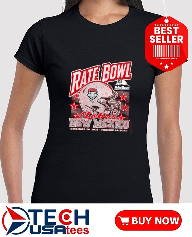 Rate Bowl 2025 New Mexico Lobos Phoenix Arizona helmet shirt