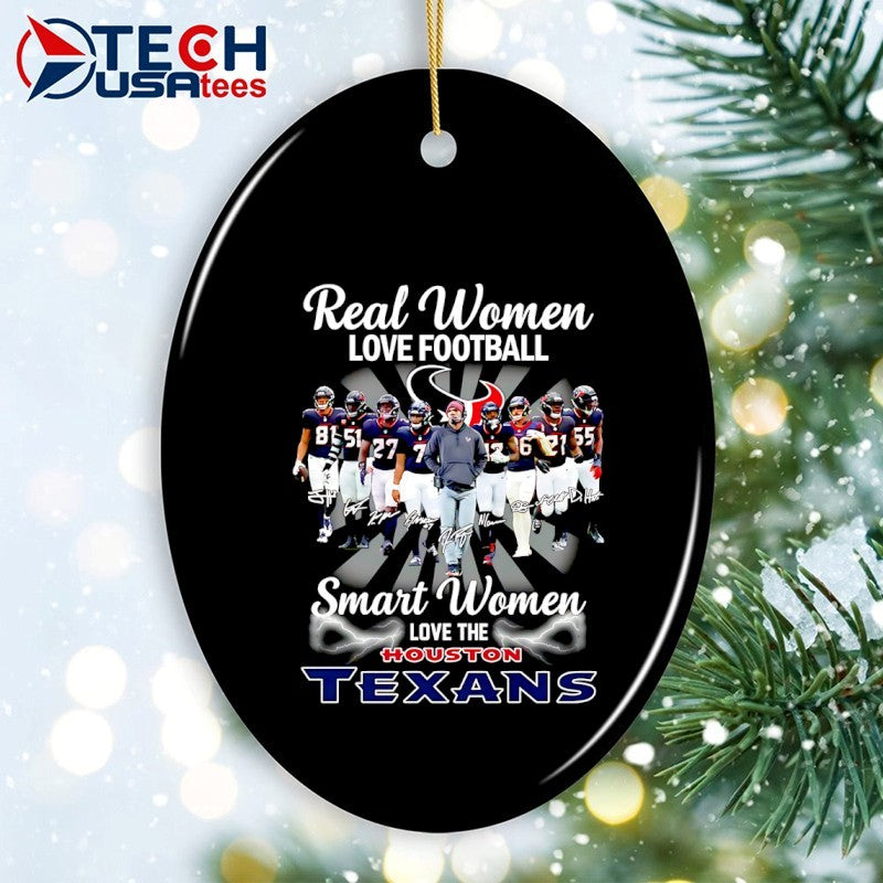 Real women love football smart women love the Houston Texans all team signature shirt
