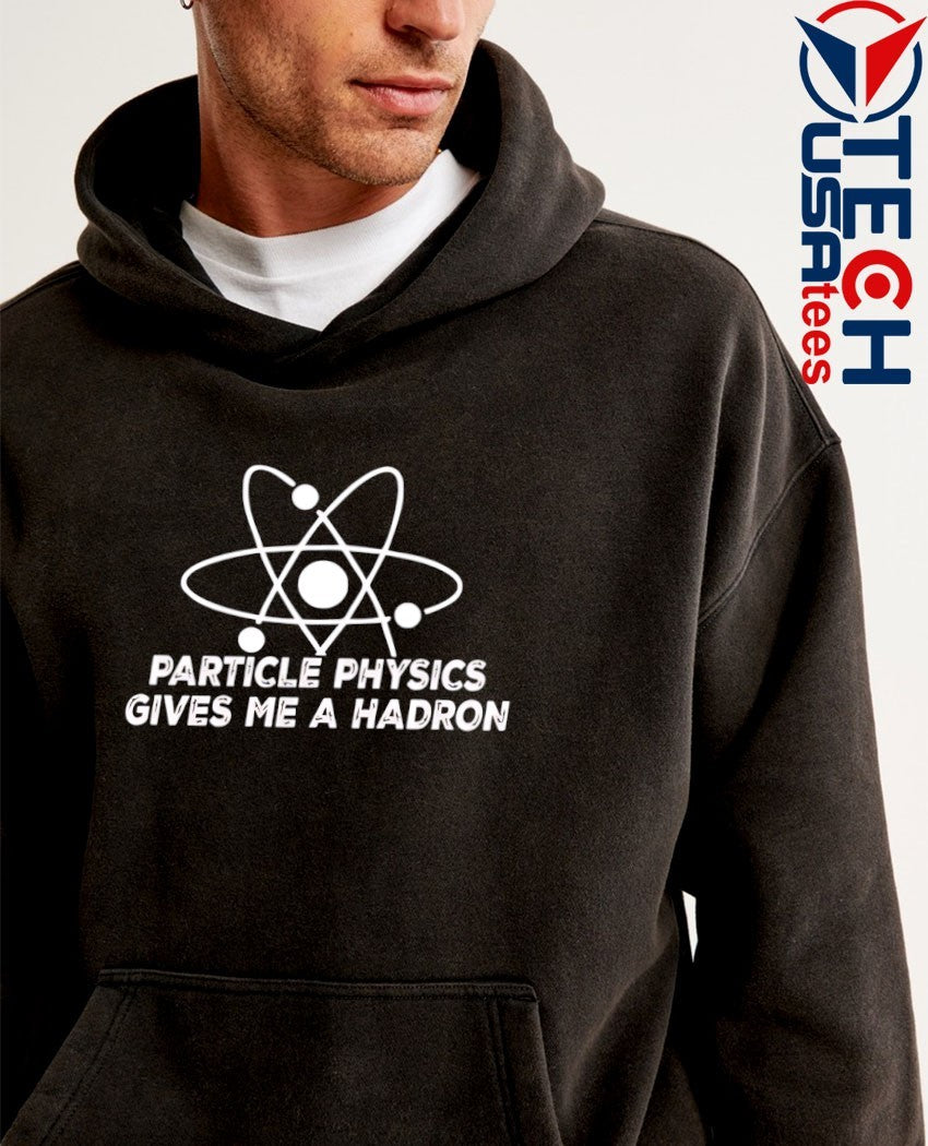 Reality glitch’s men’s particle physics gives me a hadron shirt