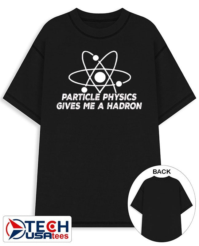 Reality glitch’s men’s particle physics gives me a hadron shirt