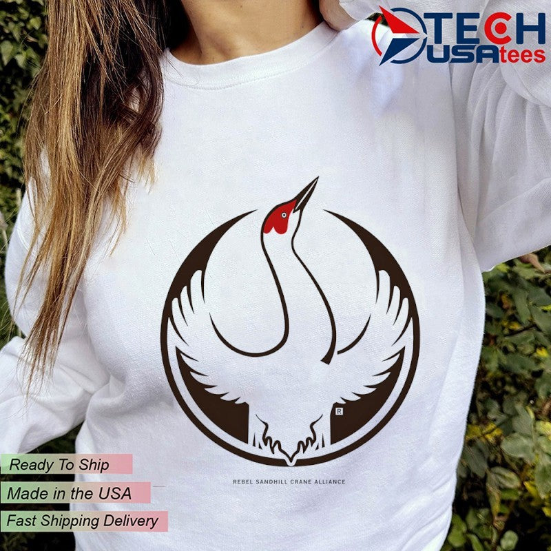 Rebel Sandhill Crane Alliance logo shirt