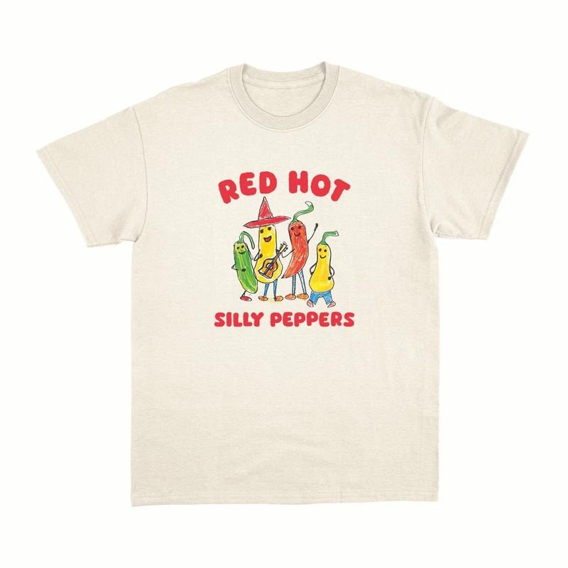 Red Hot Silly Peppers T-Shirt, Trending Unisex Tee Shirt, Unique Shirt Gift, Cute Chilli Music Band Tee