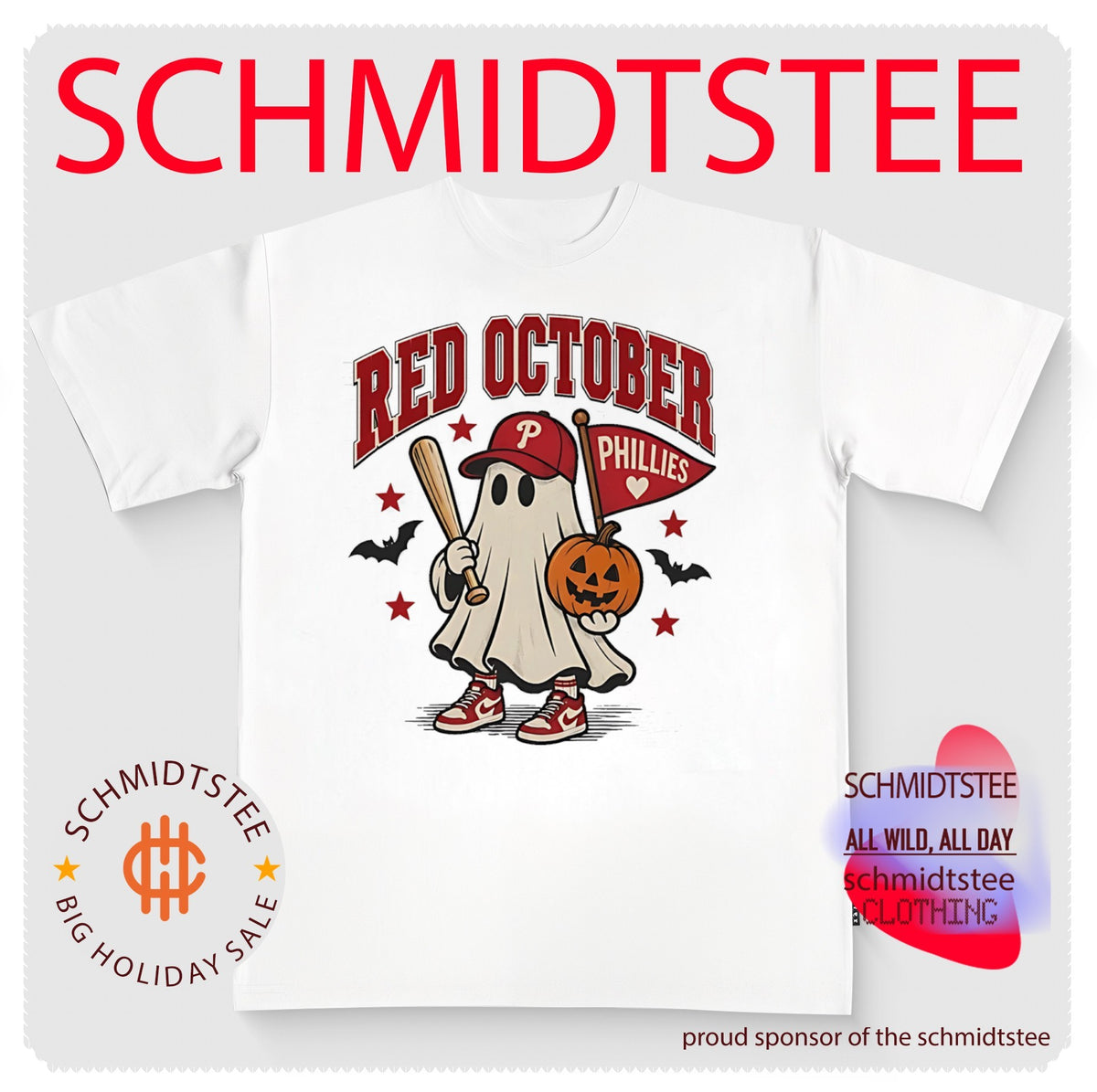 Red October Philadelphia Phillies Ghost Halloween shirt