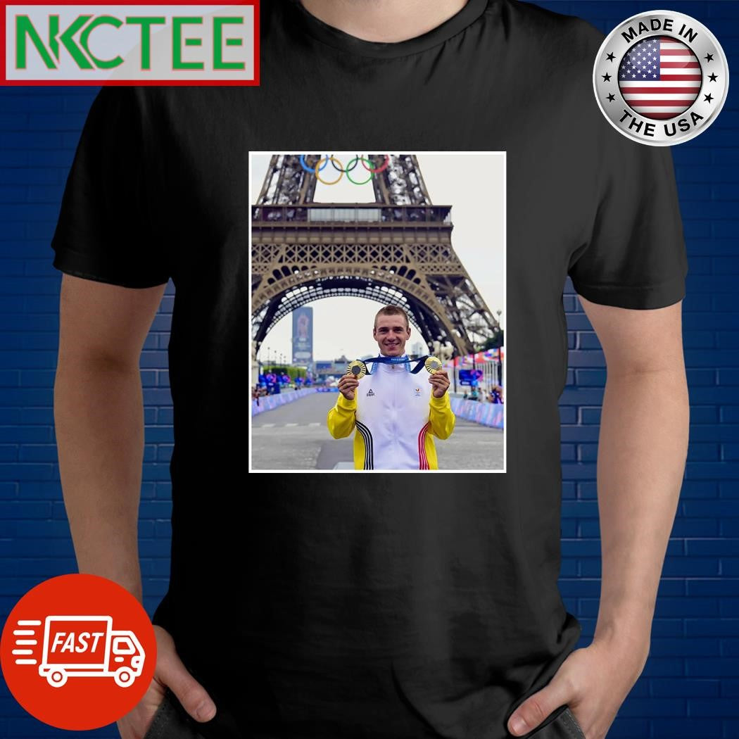 Remco Evenepoel gold medals Olympic Paris 2024 shirt