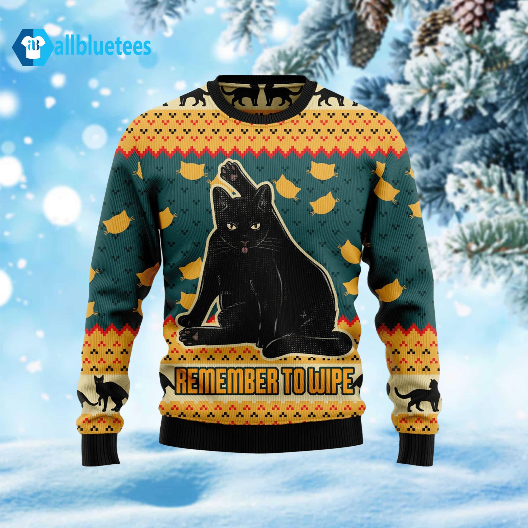 Remember To Wipe Ugly Christmas Sweater
