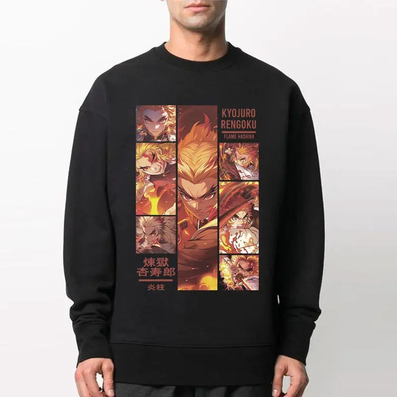 Rengoku Flame Hashira Shirt, Rengoku Kyojuro Sweatshirt Hoodie, Demon Slayer t-shirt, Kimetsu no Yaiba Shirt, Anime sweatshirt hoodie, Anime lover t-shirt Menswear